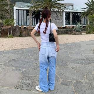 Gradient denim pants