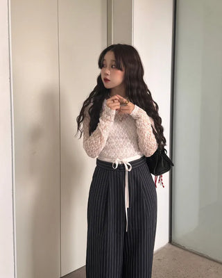 Lace long-sleeve T-shirt
