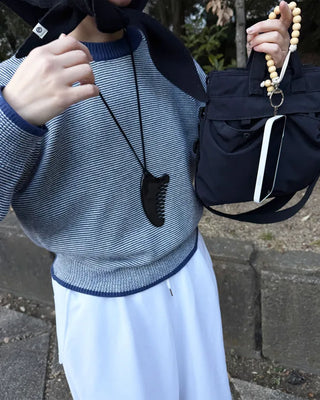Striped round neck knit