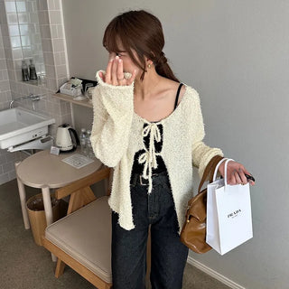 Boucle Double Ribbon Cardigan