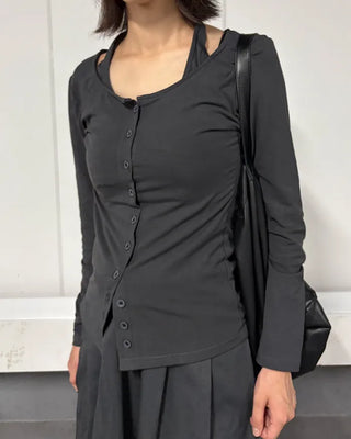 Halter layered cardigan