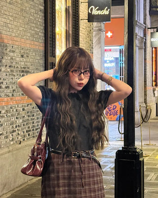 Square buckle shoulder bag