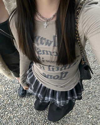 Lettering See-Through T-Shirt