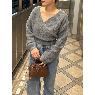 Wrap V-neck knit