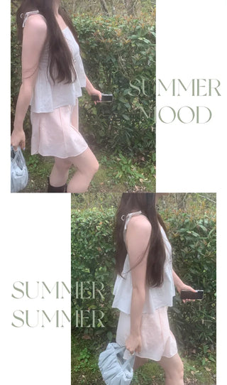 A-line flared mini skirt pants (2c)