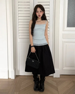 Lace-trimmed camisole