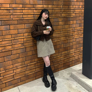 Big Collar Knit Cardigan