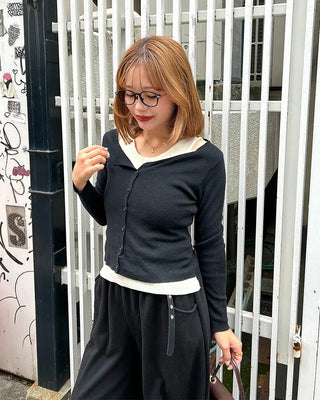 Sleeveless layered cardigan