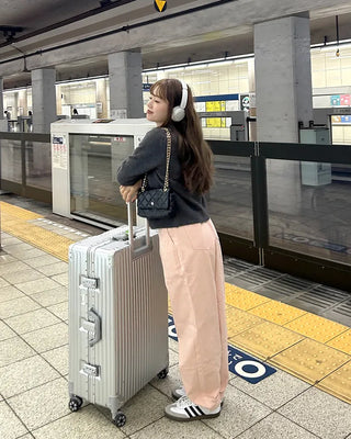Pleated cotton wide-leg pants