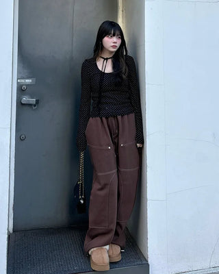 Stitched Wide Fit Pants