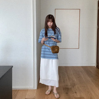 Wrinkle Layered Long Skirt