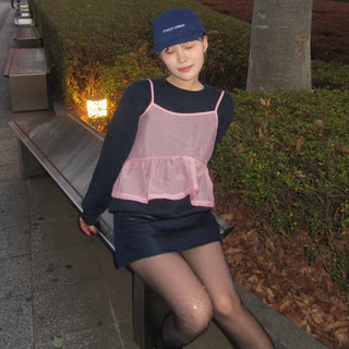 Satin mini skirt