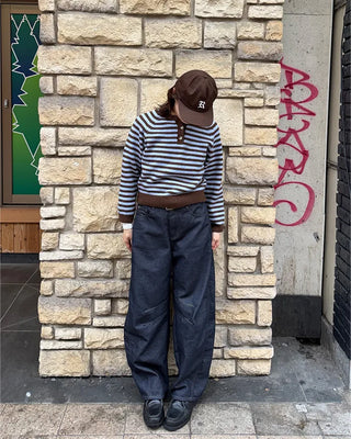 (Unisex) Dart Balloon Denim Pants