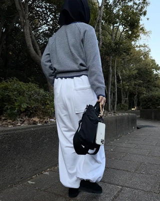 2-Way Wide Waist Elastic Pants