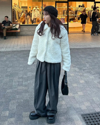 Colored boa jacket