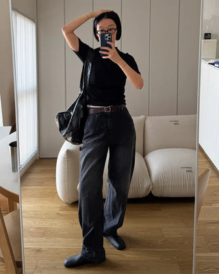 Half-neck short-sleeved T-shirt