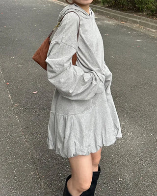 Peplum hoodie dress