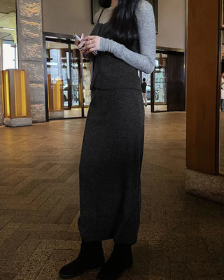 Knit camisole & knit skirt set