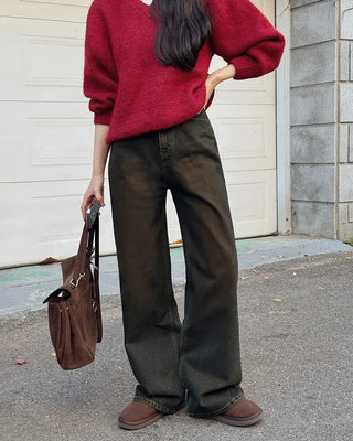Dark wash denim pants