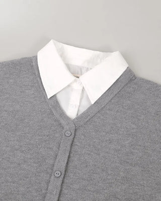 Layered knit cardigan