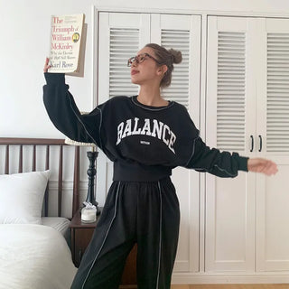 Lettering Sweatshirt Set