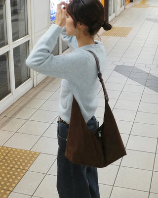 Suede shoulder bag