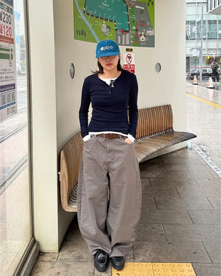 (Unisex) Studded Pocket Wide Pants