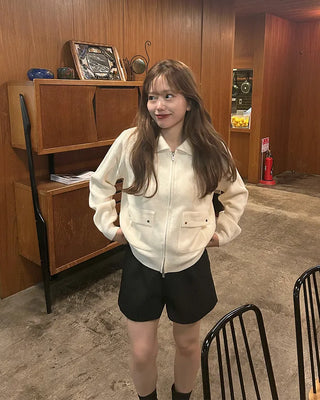 Colored double zip-up jacket
