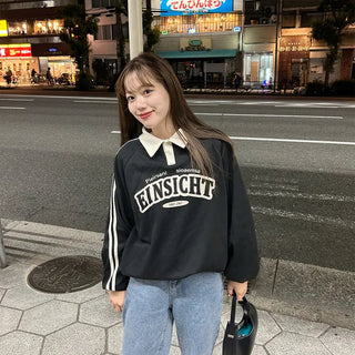 Double-line polo sweatshirt