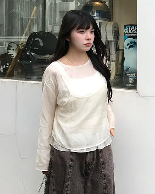 Camisole & Frill Blouse Set
