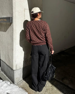 Side-point cotton pants