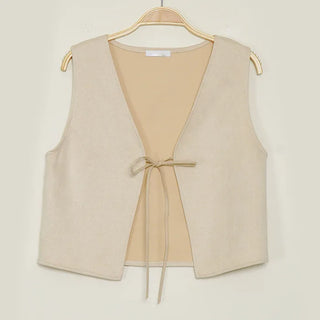 Suede layered vest