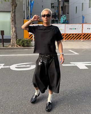 Back-band slacks Bermuda shorts