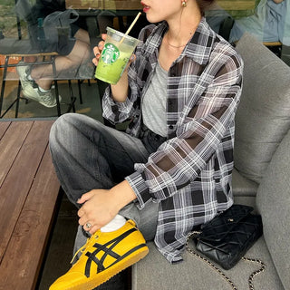 Loose check shirt