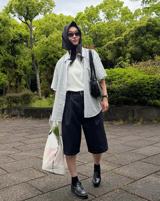 Checked half shirt