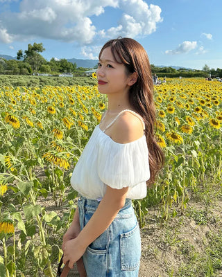Pearl puff blouse