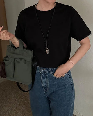 Basic semi-cropped T-shirt