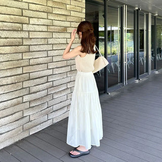 Tiered long skirt