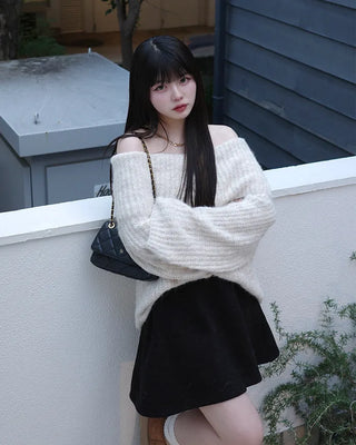 Flared mini skirt