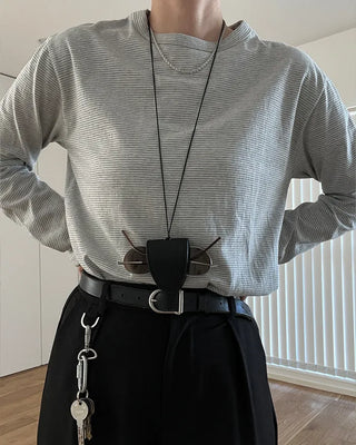 Striped long-sleeved T-shirt