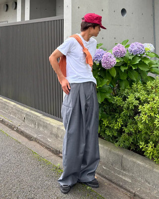 Pintuck wide slacks
