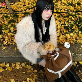 Sheepskin tote bag