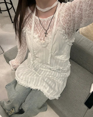 Frilled camisole mini dress