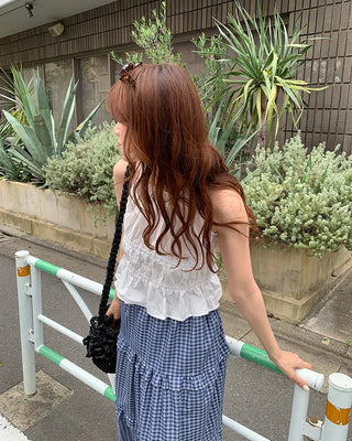 Shirred halter neck blouse