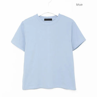 Basic semi-cropped color T-shirt