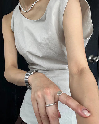 Shirred sleeveless blouse