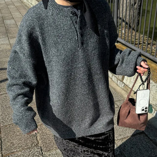Simple Henley Neck Knit