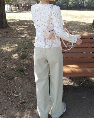 Colorful cotton wide-leg pants