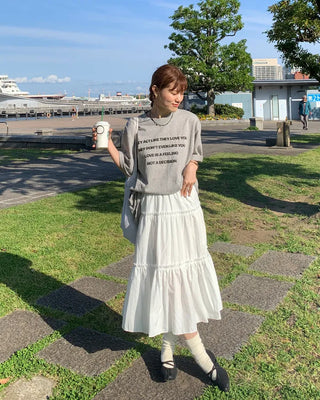 Tiered long skirt