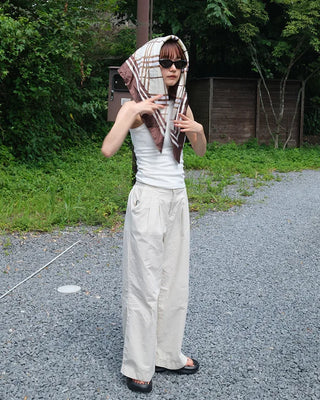 Two-pleat cotton pants
